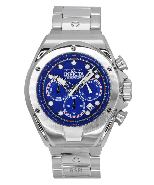 Invicta Racing Chronograph ruostumattomasta teräksestä valmistettu sininen kellotaulu kvartsi 47745 miesten kello