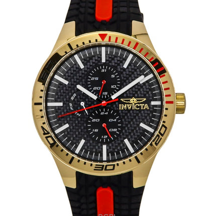Invicta Racing silikonirannekkeen musta kellotaulu kvartsi 48872 miesten kello