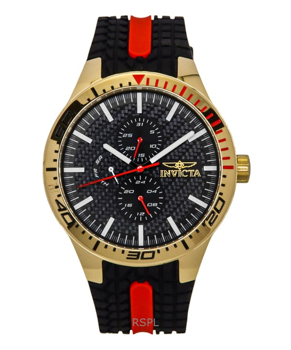 Invicta Racing silikonirannekkeen musta kellotaulu kvartsi 48872 miesten kello