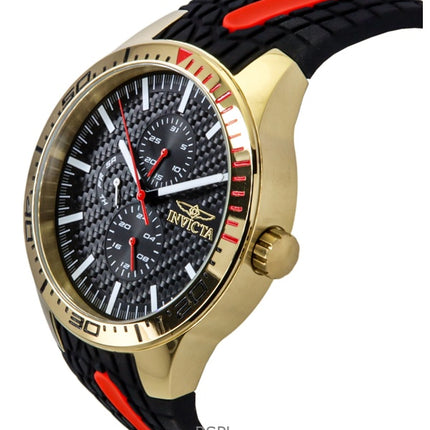 Invicta Racing silikonirannekkeen musta kellotaulu kvartsi 48872 miesten kello
