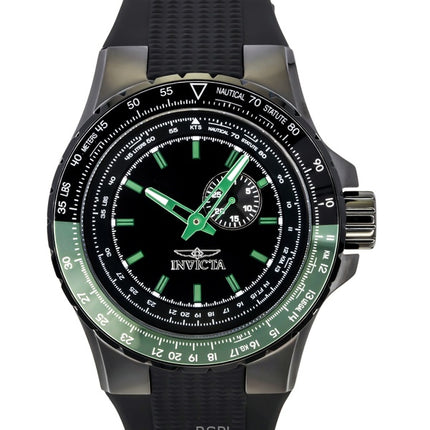 Invicta Aviator musta silikoniranneke mustalla kellotaululla kvartsi 49731 100M miesten kello