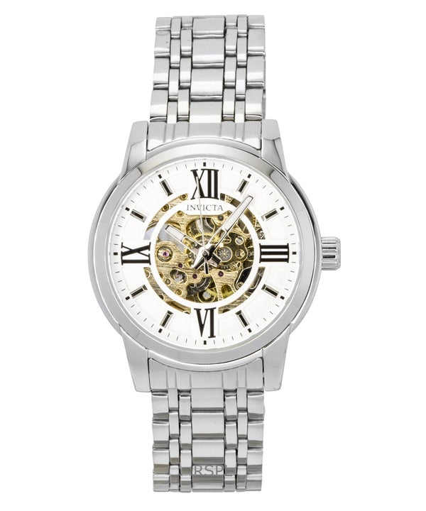 Invicta Objet D Art Stainless Steel Silver Skeleton Dial Automatic 69133 Men's Watch