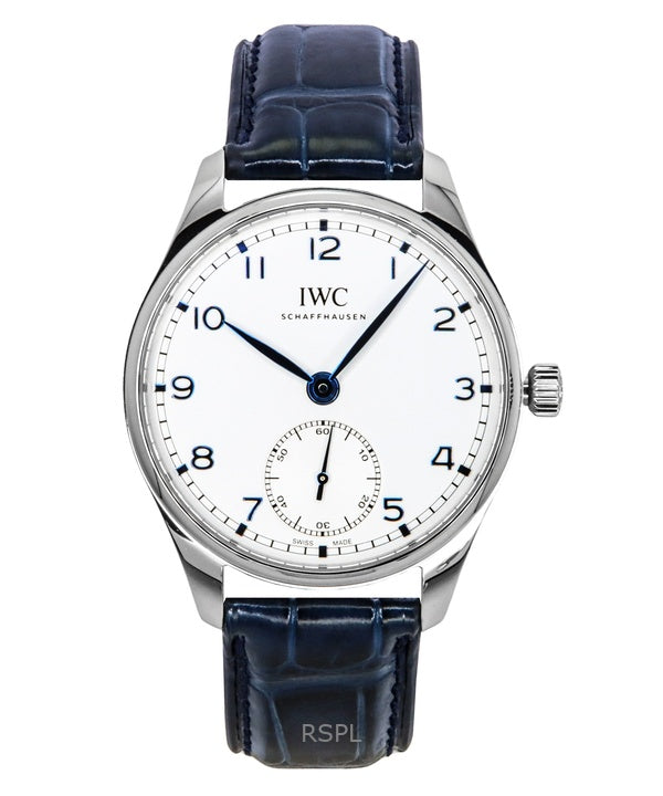 IWC Portugieser nahkaranneke hopeanvärinen kellotaulu automaattinen IW358304 miesten kello