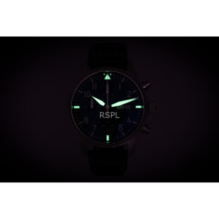 IWC Pilots Chronograph -nahkahihnan vihreä soittaa -automaattinen IW378005 100M miesten kello
