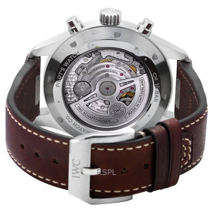 IWC Pilots Chronograph -nahkahihnan vihreä soittaa -automaattinen IW378005 100M miesten kello