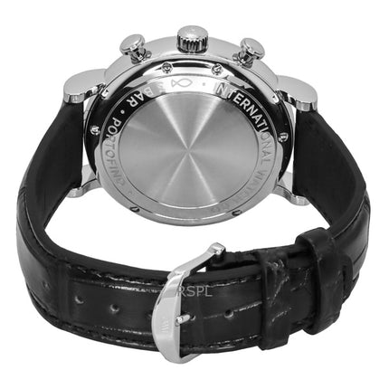 IWC Portofino Chronograph -nahkahihnan musta kellotaulu automaattinen IW391029 miesten kello