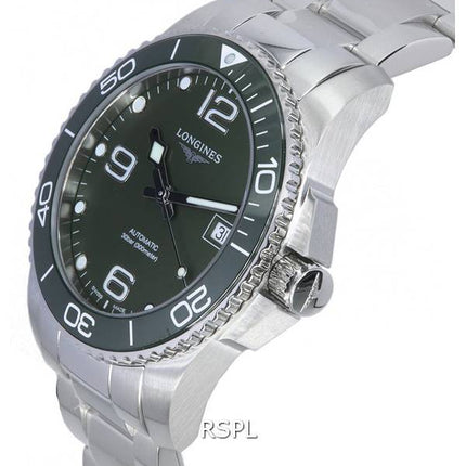 Longines HydroConquest Matt Vihreä Super-LumiNova-kelloautomaattisukelluksella L3.781.4.06.6 300M miesten kello