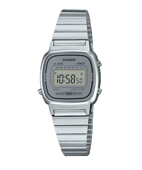 Casio Digital ruostumattomasta teräksestä herätyskello ajastin LA670WA 7DF LA670WA-7 naisten kello