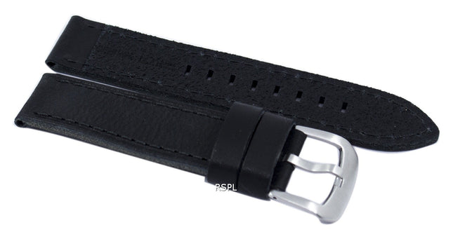 Musta suhde tuotemerkin nahkahihna 22mm SKX007, SKX009, SKX011, SNZG07, SNZG015