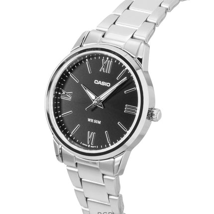 Casio analoginen ruostumattomasta teräksestä valmistettu musta kellotaulu kvartsi LTP-1303DD-1AV naisten kello