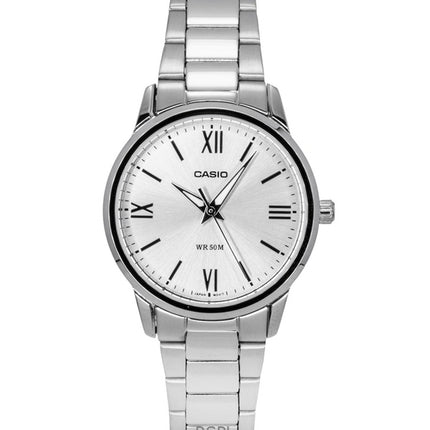 Casio analoginen ruostumattomasta teräksestä valmistettu hopeinen kellotaulu kvartsi LTP-1303DD-7AV naisten kello