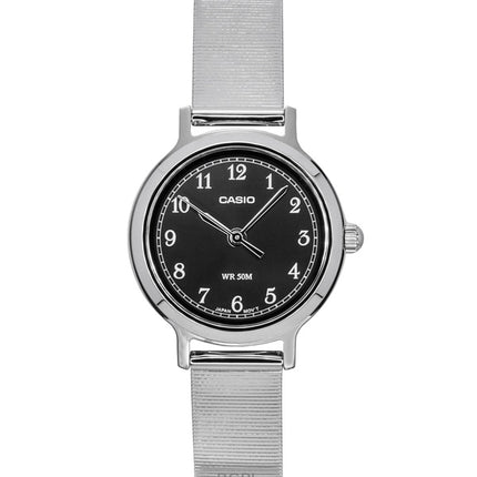 Casio Standard Analoginen ruostumattomasta teräksestä valmistettu musta kellotaulu kvartsi LTP-B170D-1BV naisten kello