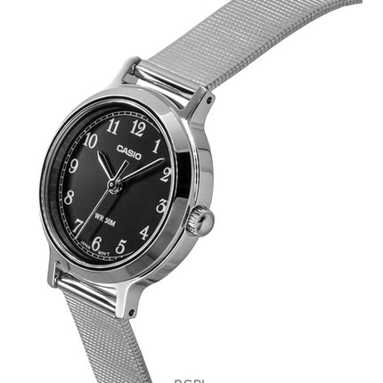 Casio Standard Analoginen ruostumattomasta teräksestä valmistettu musta kellotaulu kvartsi LTP-B170D-1BV naisten kello