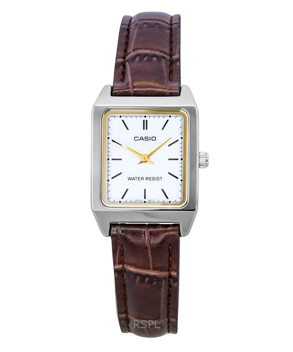 Casio Standard analoginen nahkaranneke valkoinen kellotaulu kvartsi LTP-V007L-7E2 naisten kello