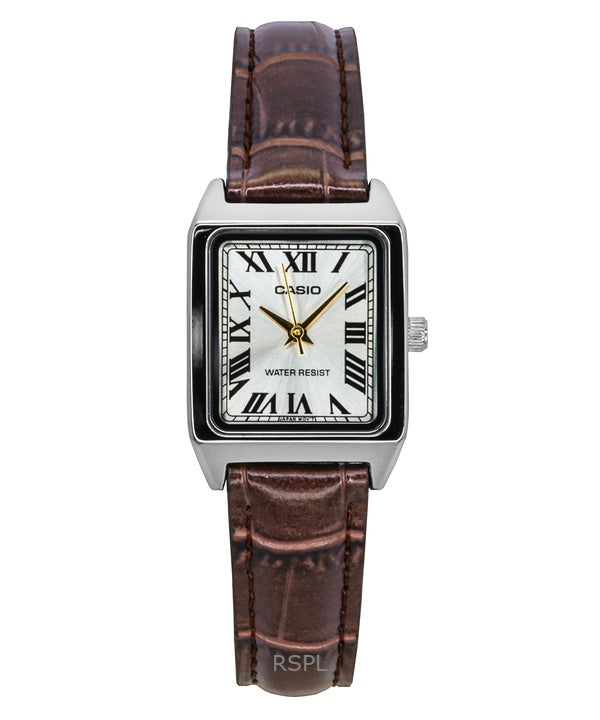 Casio Standard Analog Nahkahihna Hopeinen Kellotaulu Quartz LTP-V007L-9B Naisten Kello