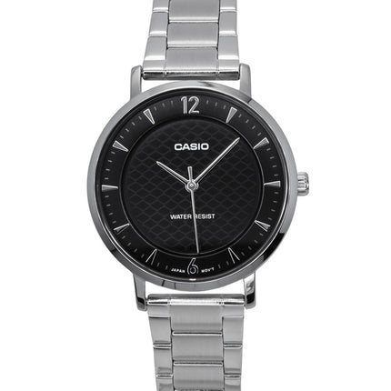Casio Standard Analoginen ruostumattomasta teräksestä valmistettu musta kellotaulu kvartsi LTP-VT04D-1A naisten kello