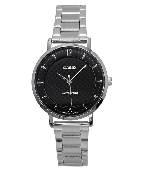 Casio Standard Analoginen ruostumattomasta teräksestä valmistettu musta kellotaulu kvartsi LTP-VT04D-1A naisten kello