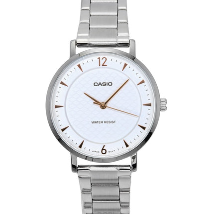 Casio Standard Analoginen ruostumattomasta teräksestä valmistettu kermanvärinen kellotaulu kvartsi LTP-VT04D-7A naisten kello