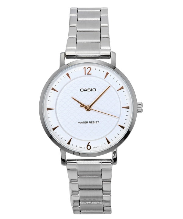 Casio Standard Analoginen ruostumattomasta teräksestä valmistettu kermanvärinen kellotaulu kvartsi LTP-VT04D-7A naisten kello