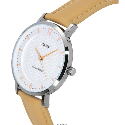 Casio Standard Analoginen Nahkahihna Kermanvärinen Kellotaulu Kvartsi LTP-VT04L-7A1 Naisten kello