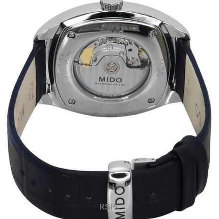 Mido Belluna Royal Gent musta nahkaranneke sininen kellotaulu automaattinen M024.507.16.041.00 miesten kello