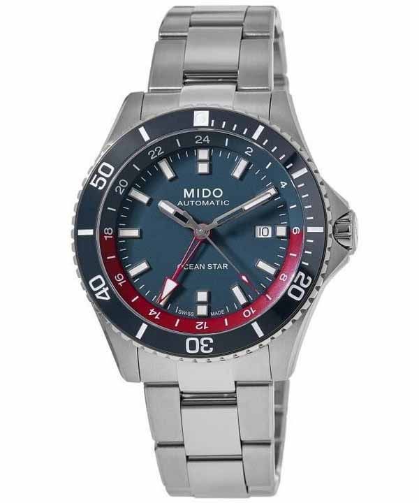 Mido Ocean Star GMT Special Edition Blue Dial automaattinen sukeltaja M026.629.11.041.00 200M miesten kello lisähihnalla