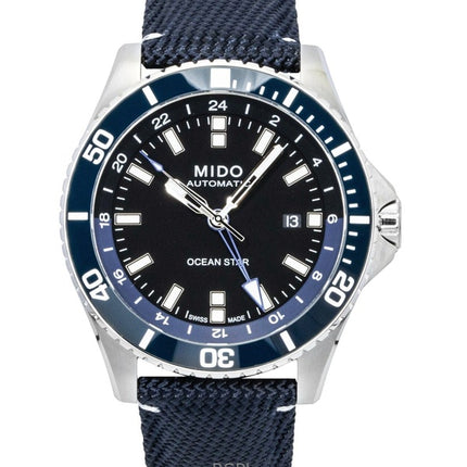 Mido Ocean Star GMT -kangasranneke, musta kellotaulu, automaattinen sukeltajan M026.629.17.051.00 200M miesten kello