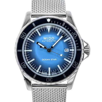 Mido Ocean Star Tribute -sininen kellotaulu, automaattinen sukeltajan M026.807.11.041.01 200M -miesten kello lisärannekkeella