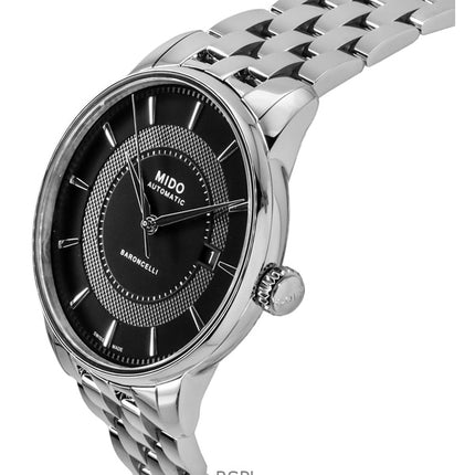 Mido Baroncelli Signature -ruostumattomasta teräksestä valmistettu musta kellotaulu automaattinen M037.407.11.051.01 miesten kello