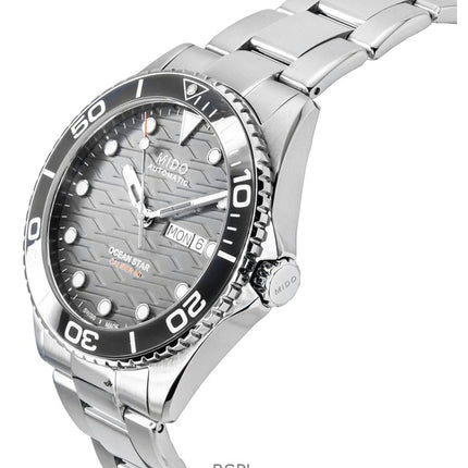 Mido Ocean Star 200C ruostumattomasta teräksestä valmistettu harmaa kellotaulu automaattinen sukeltajan M042.430.11.081.00 200M miesten kello