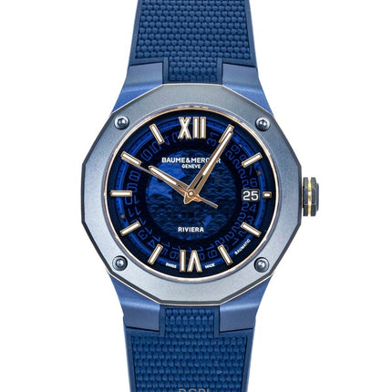 Baume &amp; Mercier Riviera -kumiranneke, sininen kellotaulu, automaattinen M0A10769 100M miesten kello