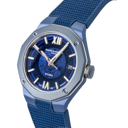 Baume &amp; Mercier Riviera -kumiranneke, sininen kellotaulu, automaattinen M0A10769 100M miesten kello