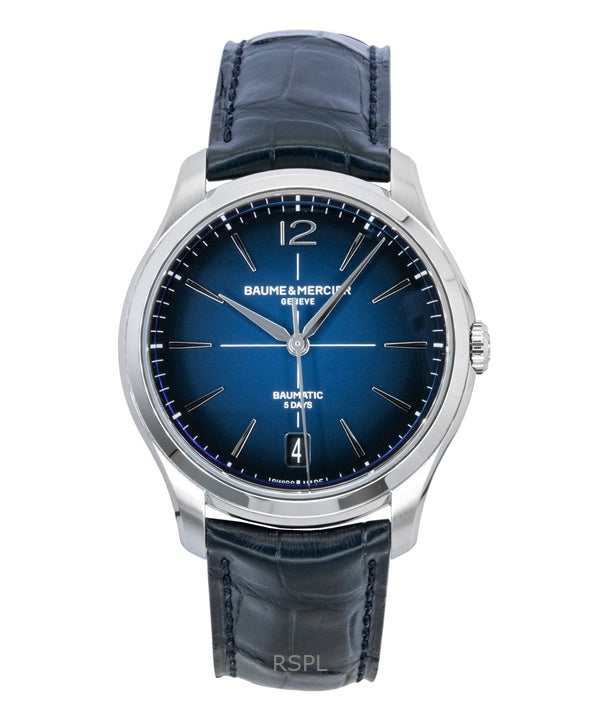 Baume &amp; Mercier Clifton nahkaranneke sininen kellotaulu automaattinen M0A10771 miesten kello
