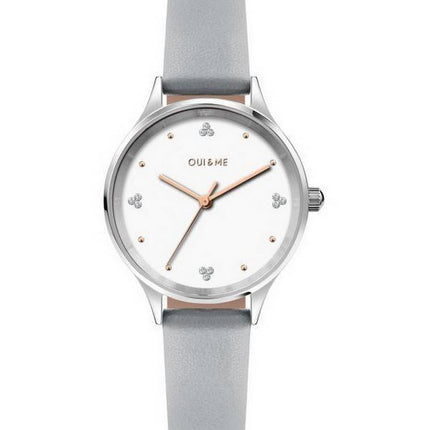 Oui & Me Bichette Crystal Accents valkoinen kellotaulu nahkahihna kvartsi ME010181 naisten kello