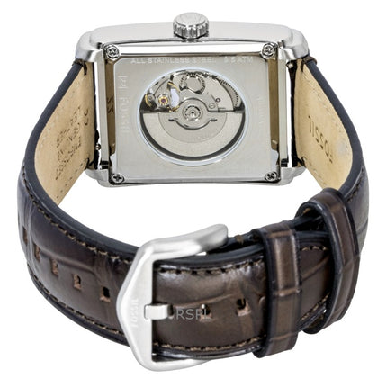 Fossil Carraway Croco -nahkahihnalla varustettu avosydänkuvioinen beige soittaa automaattista ME3272 miesten kelloa