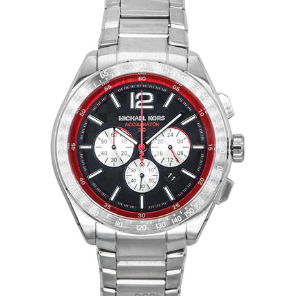 Michael Kors Oversized Accelerator 2.0 Chronograph -rannekello ruostumattomasta teräksestä, mustasta kellotaulusta, kvartsi, MK9176, miesten kello
