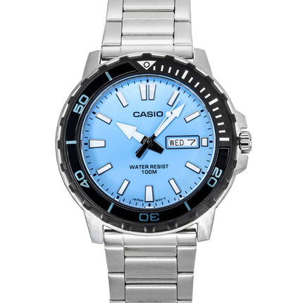 Casio Standard Analog Ruostumattomasta Teräksestä Valmistettu Aqua Blue Dial Quartz MTD-125D-2A3V Miesten Kello