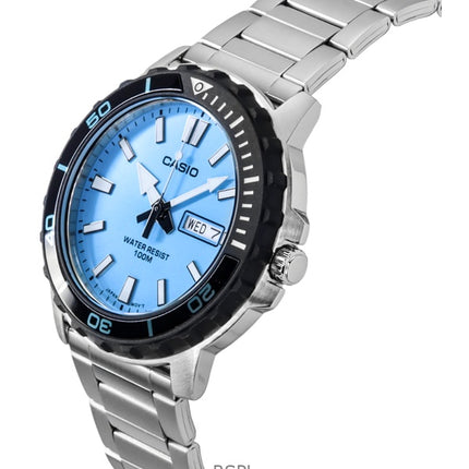Casio Standard Analog Ruostumattomasta Teräksestä Valmistettu Aqua Blue Dial Quartz MTD-125D-2A3V Miesten Kello