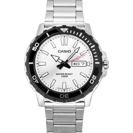 Casio Standard Analog Ruostumattomasta Teräksestä Hopeinen Kellotaulu Quartz MTD-125D-7AV 100M Miesten Kello