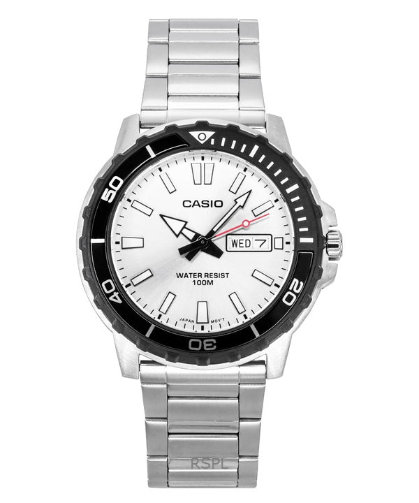 Casio Standard Analog Ruostumattomasta Teräksestä Hopeinen Kellotaulu Quartz MTD-125D-7AV 100M Miesten Kello