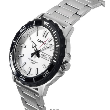 Casio Standard Analog Ruostumattomasta Teräksestä Hopeinen Kellotaulu Quartz MTD-125D-7AV 100M Miesten Kello