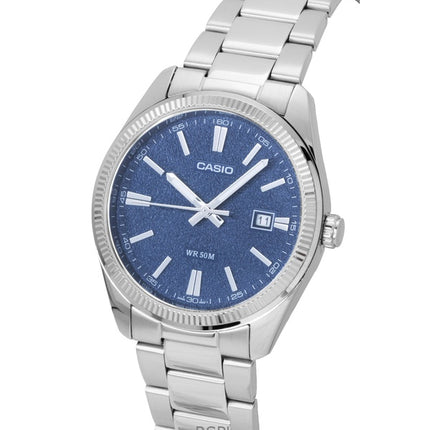 Casio Standard Analog Ruostumattomasta Teräksestä Sininen Kellotaulu Quartz MTP-1302DA-2A1V Miesten Kello