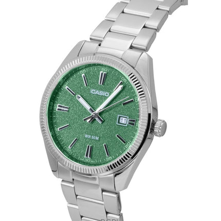 Casio Standard Analog Ruostumattomasta Teräksestä Vihreä Kellotaulu Quartz MTP-1302DA-3AV Miesten Kello