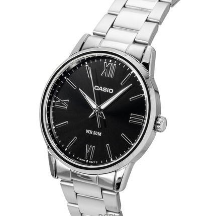 Casio analoginen ruostumattomasta teräksestä valmistettu musta kellotaulu kvartsi MTP-1303DD-1AV miesten kello