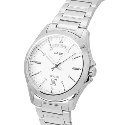Casio Standard Analog Ruostumattomasta Teräksestä Valkoisella Kellotaululla Quartz MTP-1370D-7A3V Miesten Kello