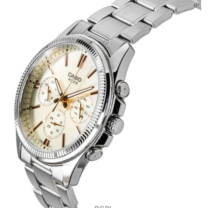 Casio Enticer analoginen ruostumattomasta teräksestä valmistettu hopeinen kellotaulu kvartsi MTP-1375D-7A2V miesten kello
