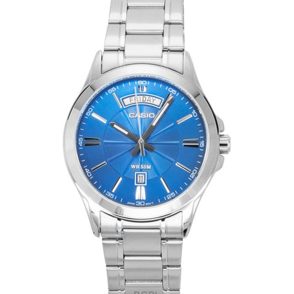 Casio Standard Analog Ruostumattomasta Teräksestä Sininen Kellotaulu Quartz MTP-1381D-2AV Miesten Kello