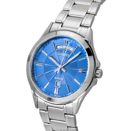 Casio Standard Analog Ruostumattomasta Teräksestä Sininen Kellotaulu Quartz MTP-1381D-2AV Miesten Kello