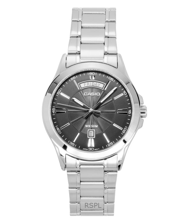 Casio Standard Analog Ruostumattomasta Teräksestä Harmaa Kellotaulu Quartz MTP-1381D-8AV Miesten Kello