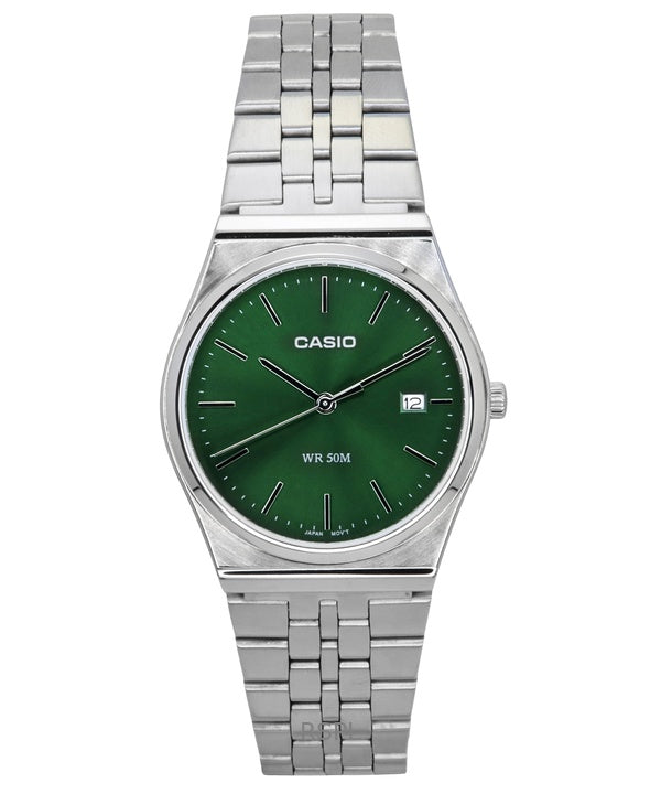 Casio Standard analoginen ruostumattomasta teräksestä valmistettu vihreä kellotaulu kvartsi MTP-B145D-3AV Unisex kello